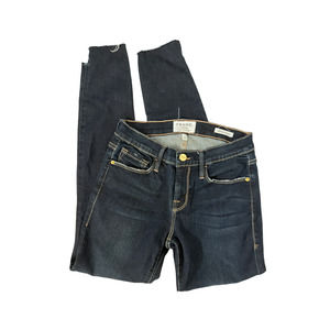 FRAME Blue Denim Le Skinny de Jeanne Jeans Step Hem Raw Edge Women's Size 26